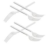 12Pcs 316 Stainless Steel Fork Dinner Fork Set Supplies for Kitchen Dining Room Daily Use - Top-Down View