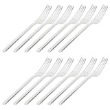 12Pcs 316 Stainless Steel Fork Dinner Fork Set Supplies for Kitchen Dining Room Daily Use - Rear View