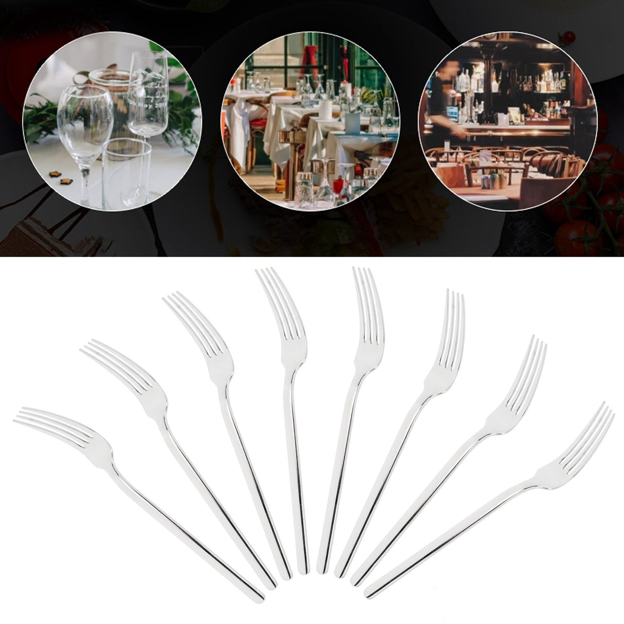 12Pcs 316 Stainless Steel Fork Dinner Fork Set Supplies for Kitchen Dining Room Daily Use