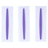 3Pcs Cake Icing Spatula Frosting Scraper Comb Edge Smoothing Decorating Tool Plastic