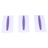 3Pcs Cake Icing Spatula Frosting Scraper Comb Edge Smoothing Decorating Tool Plastic