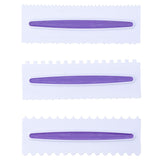 3Pcs Cake Icing Spatula Frosting Scraper Comb Edge Smoothing Decorating Tool Plastic