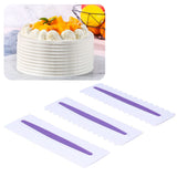 3Pcs Cake Icing Spatula Frosting Scraper Comb Edge Smoothing Decorating Tool Plastic