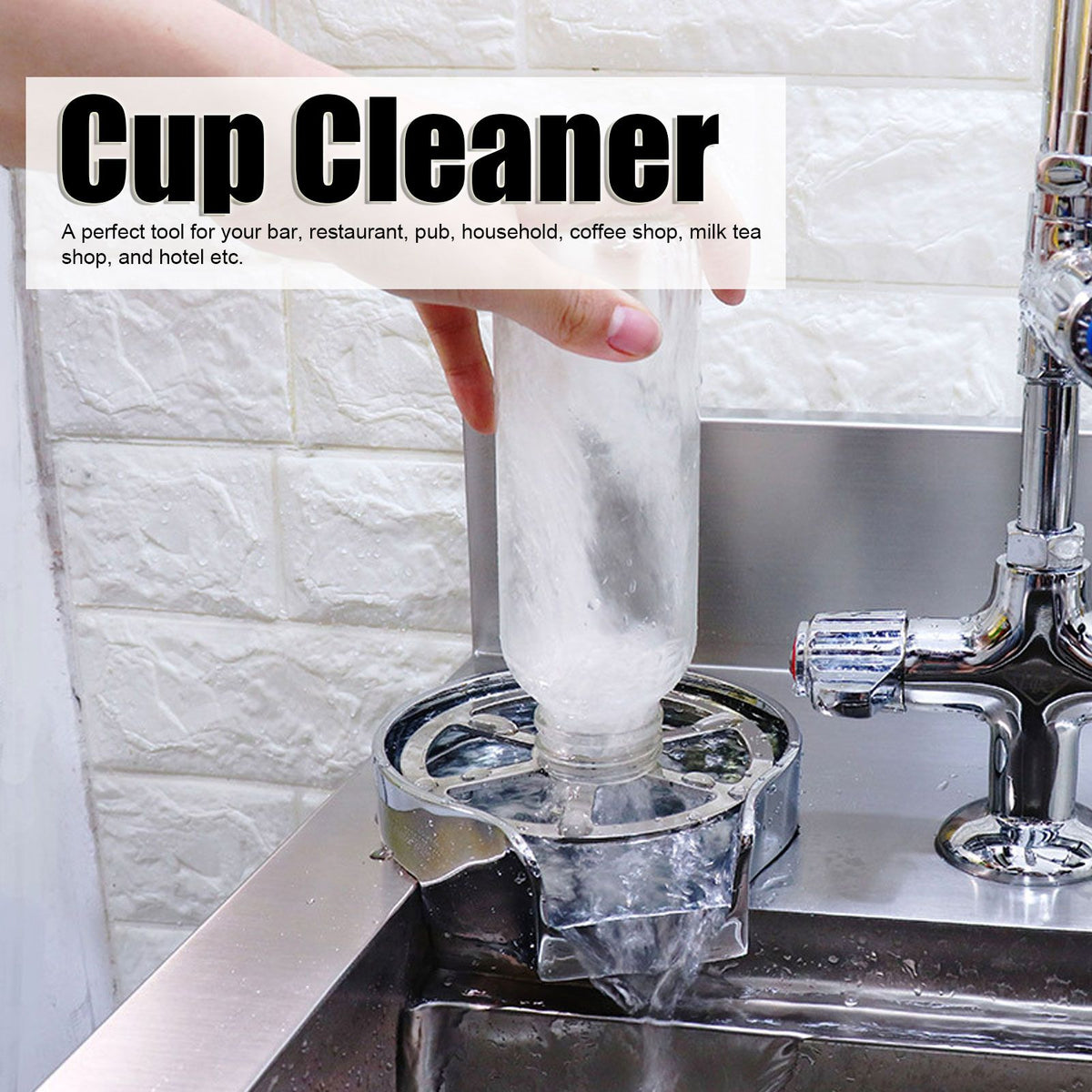 Stainless Stee High Pressure Glass Rinser Automatic Cup Rinser Washer for Bar Kitchen Sinks