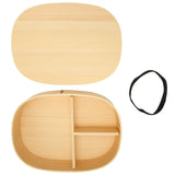 Lunch Box Portable Japanese Style Single Layer Wooden Food Sushi Container Tablewares - Front View