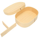 Lunch Box Portable Japanese Style Single Layer Wooden Food Sushi Container Tablewares