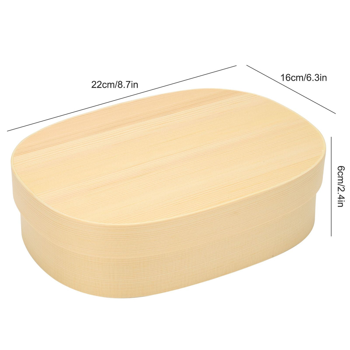 Lunch Box Portable Japanese Style Single Layer Wooden Food Sushi Container Tablewares