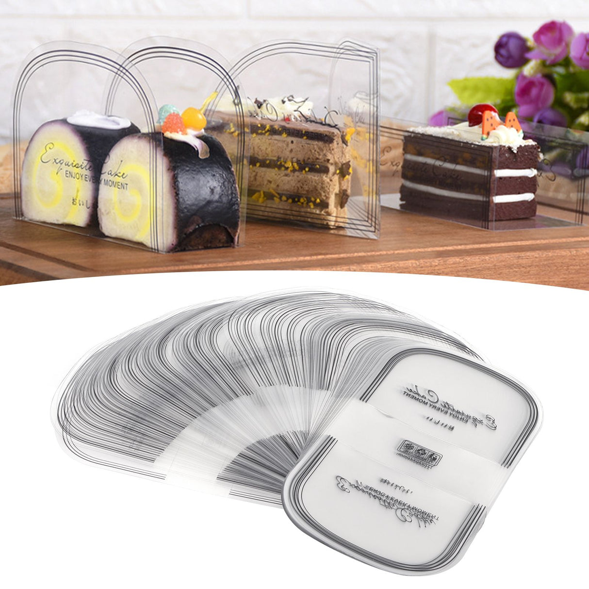 100Pcs Cake Edge Wrap Semicircle Transparent Cake Mousse Baking Collar Accessory