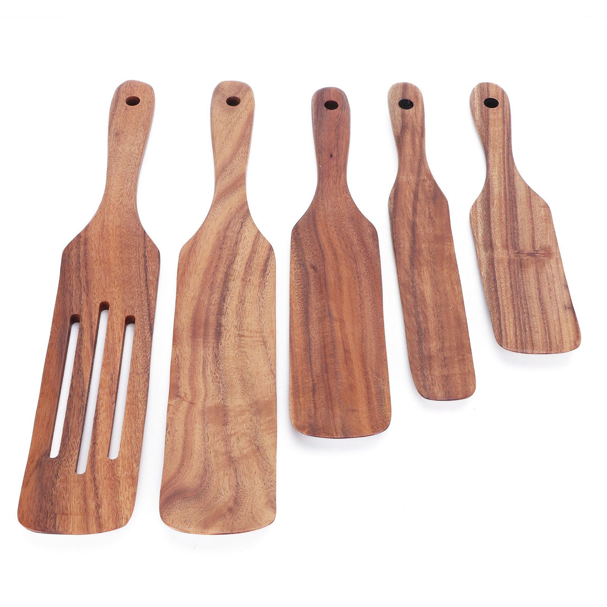 5Pcs/Set Wooden Spatulas Turner Cooking Utensil Kit Tableware Kitchen Accessories