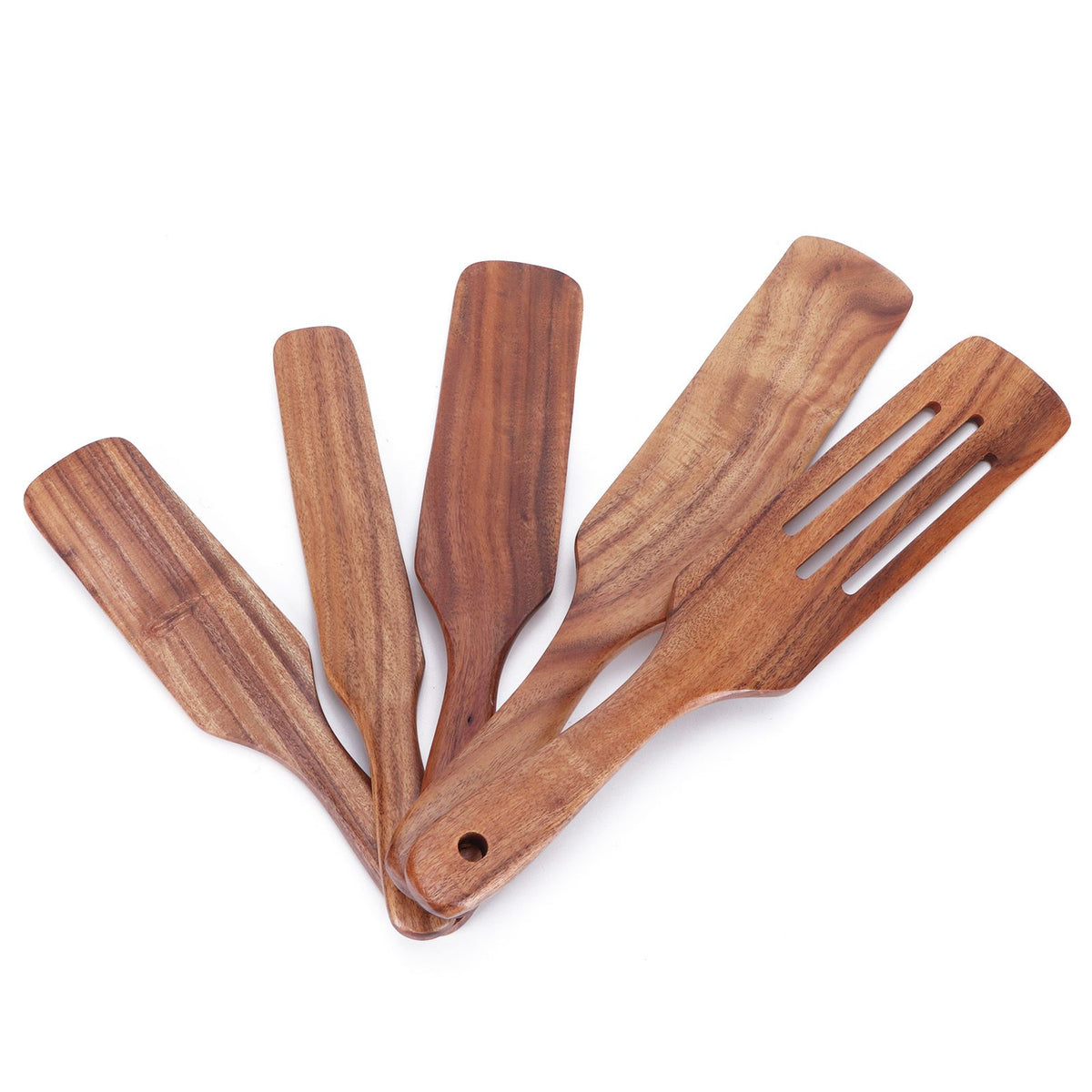 5Pcs/Set Wooden Spatulas Turner Cooking Utensil Kit Tableware Kitchen Accessories