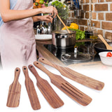 5Pcs/Set Wooden Spatulas Turner Cooking Utensil Kit Tableware Kitchen Accessories