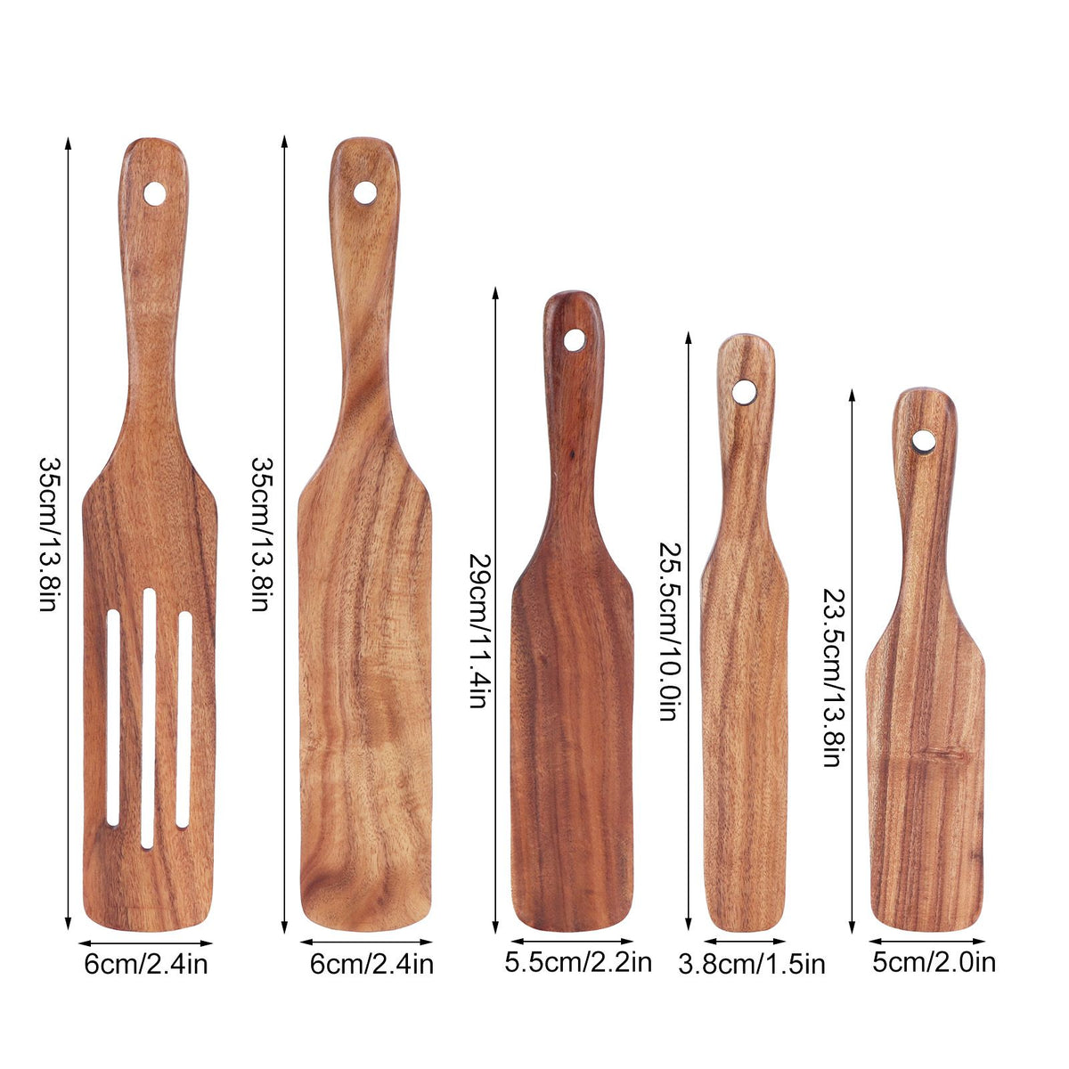 5Pcs/Set Wooden Spatulas Turner Cooking Utensil Kit Tableware Kitchen Accessories