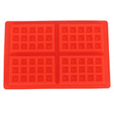 DIY Waffle Mold Reusable Silicone Muffin Cake Mould Baking Utensil Kitchen Accessory4‑Grid Rectangular - Rear View