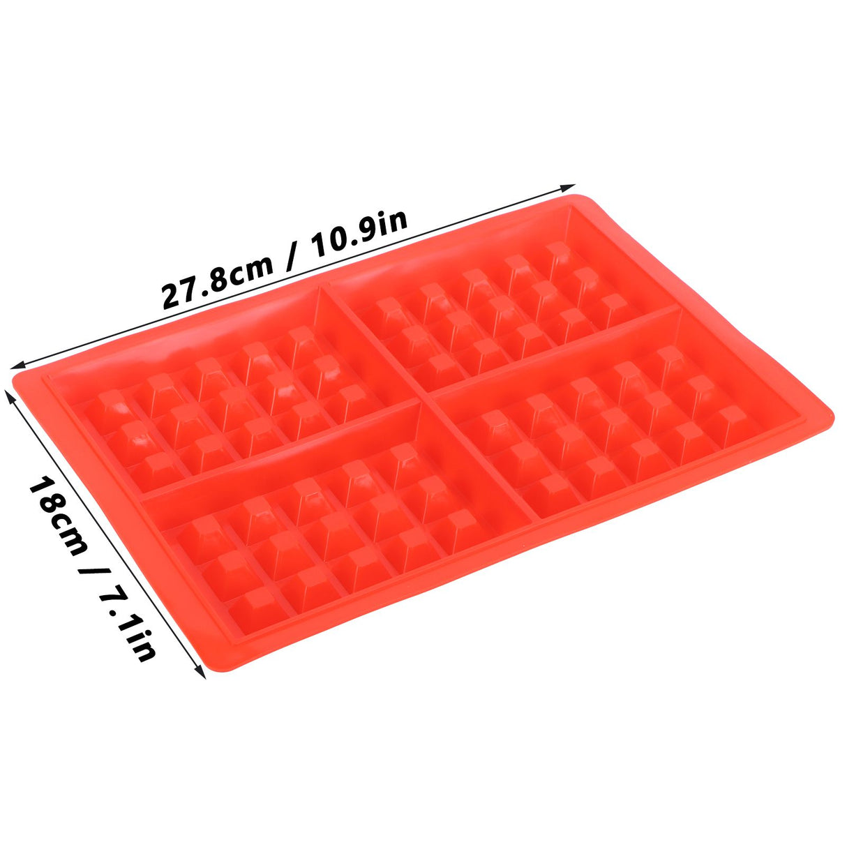 DIY Waffle Mold Reusable Silicone Muffin Cake Mould Baking Utensil Kitchen Accessory4‑Grid Rectangular