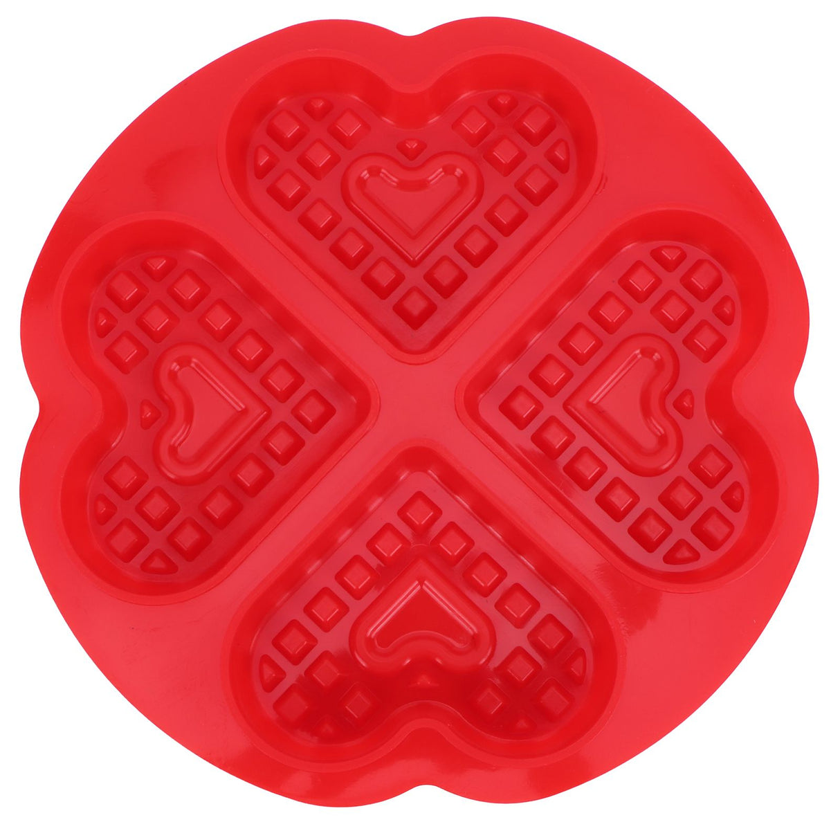 DIY Waffle Mold Reusable Silicone Muffin Cake Mould Baking Utensil Kitchen Accessory(4Grid HeartShape )