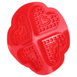 DIY Waffle Mold Reusable Silicone Muffin Cake Mould Baking Utensil Kitchen Accessory(4Grid HeartShape )
