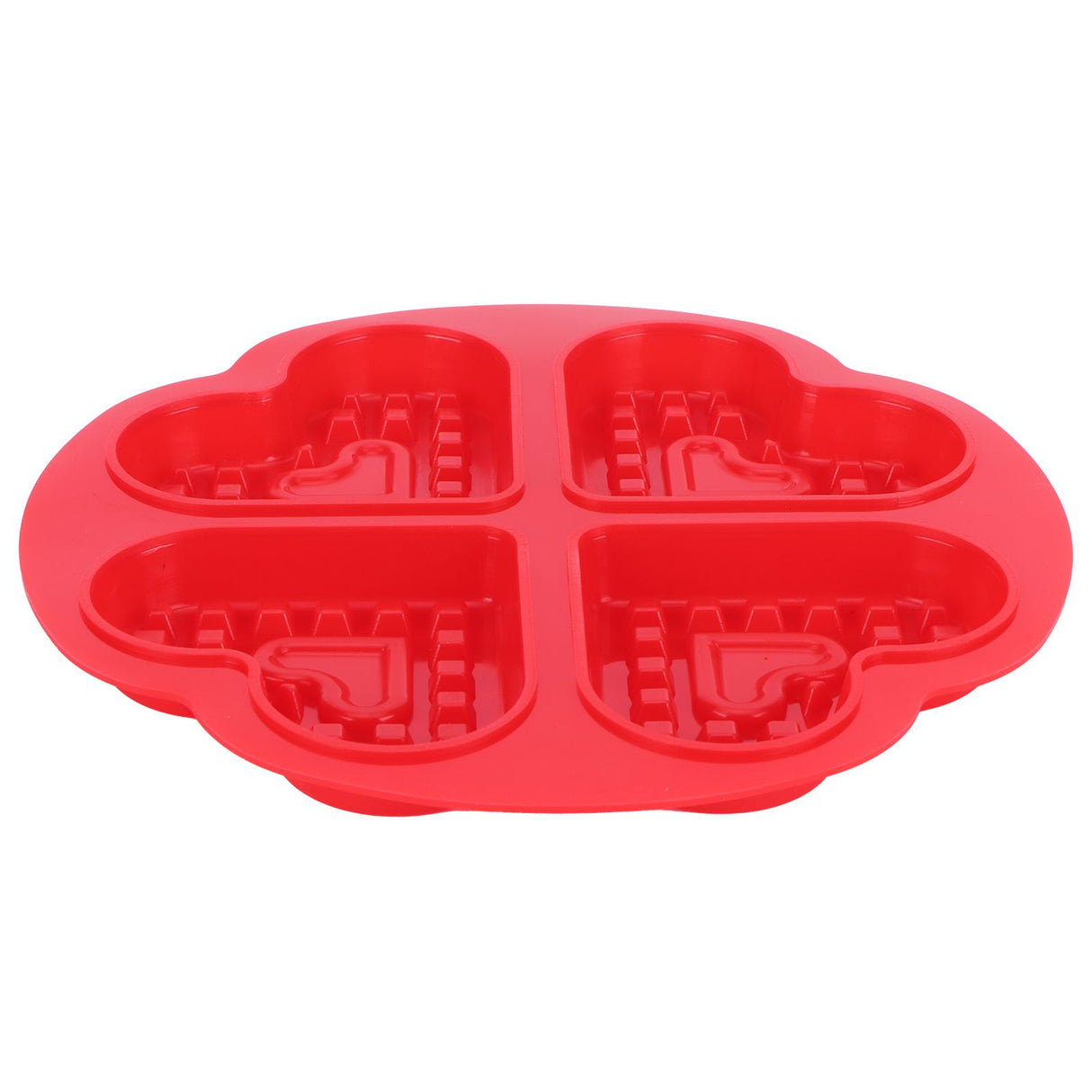 DIY Waffle Mold Reusable Silicone Muffin Cake Mould Baking Utensil Kitchen Accessory(4Grid HeartShape )