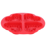 DIY Waffle Mold Reusable Silicone Muffin Cake Mould Baking Utensil Kitchen Accessory(4Grid HeartShape )