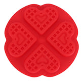 DIY Waffle Mold Reusable Silicone Muffin Cake Mould Baking Utensil Kitchen Accessory(4Grid HeartShape )