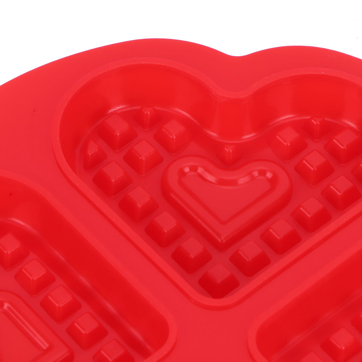 DIY Waffle Mold Reusable Silicone Muffin Cake Mould Baking Utensil Kitchen Accessory(4Grid HeartShape )