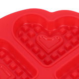DIY Waffle Mold Reusable Silicone Muffin Cake Mould Baking Utensil Kitchen Accessory(4Grid HeartShape )