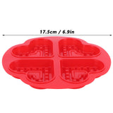 DIY Waffle Mold Reusable Silicone Muffin Cake Mould Baking Utensil Kitchen Accessory(4Grid HeartShape ) - Extra Image