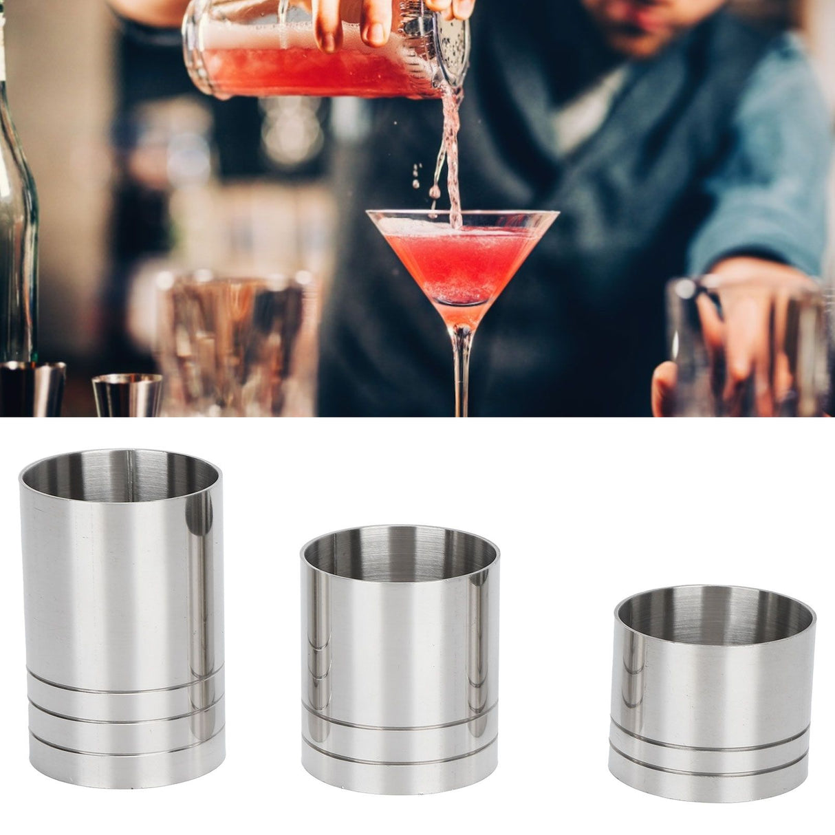 Cocktail Jigger Bar Drink Measuring Cup Ounce Cup Set Bartender Tool (25ml 35ml 50ml)