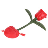 Rose Shaped Tea Strainer Silicone Loose Leaf Tea Infuser Filter Gift for Home Office Supplies - Side View