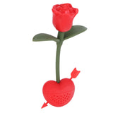 Rose Shaped Tea Strainer Silicone Loose Leaf Tea Infuser Filter Gift for Home Office Supplies - Rear View