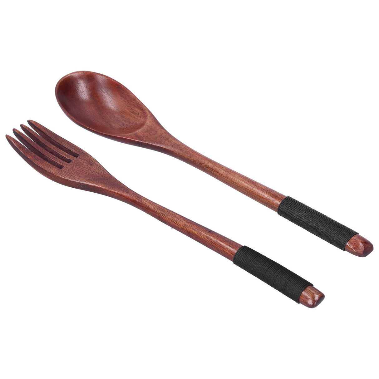 Japanese Style Cutlery Set Wooden Spoon Fork Soup Teaspoon Kitchen Cooking Utensil Tools