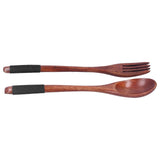 Japanese Style Cutlery Set Wooden Spoon Fork Soup Teaspoon Kitchen Cooking Utensil Tools