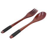 Japanese Style Cutlery Set Wooden Spoon Fork Soup Teaspoon Kitchen Cooking Utensil Tools