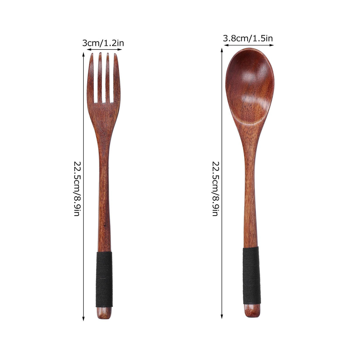 Japanese Style Cutlery Set Wooden Spoon Fork Soup Teaspoon Kitchen Cooking Utensil Tools