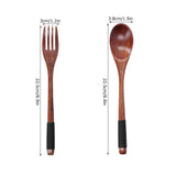 Japanese Style Cutlery Set Wooden Spoon Fork Soup Teaspoon Kitchen Cooking Utensil Tools