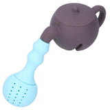 Silicone Tea Infuser Multifunction Teapot Shape Tea Leaf Strainer Filter Brown Sky Blue