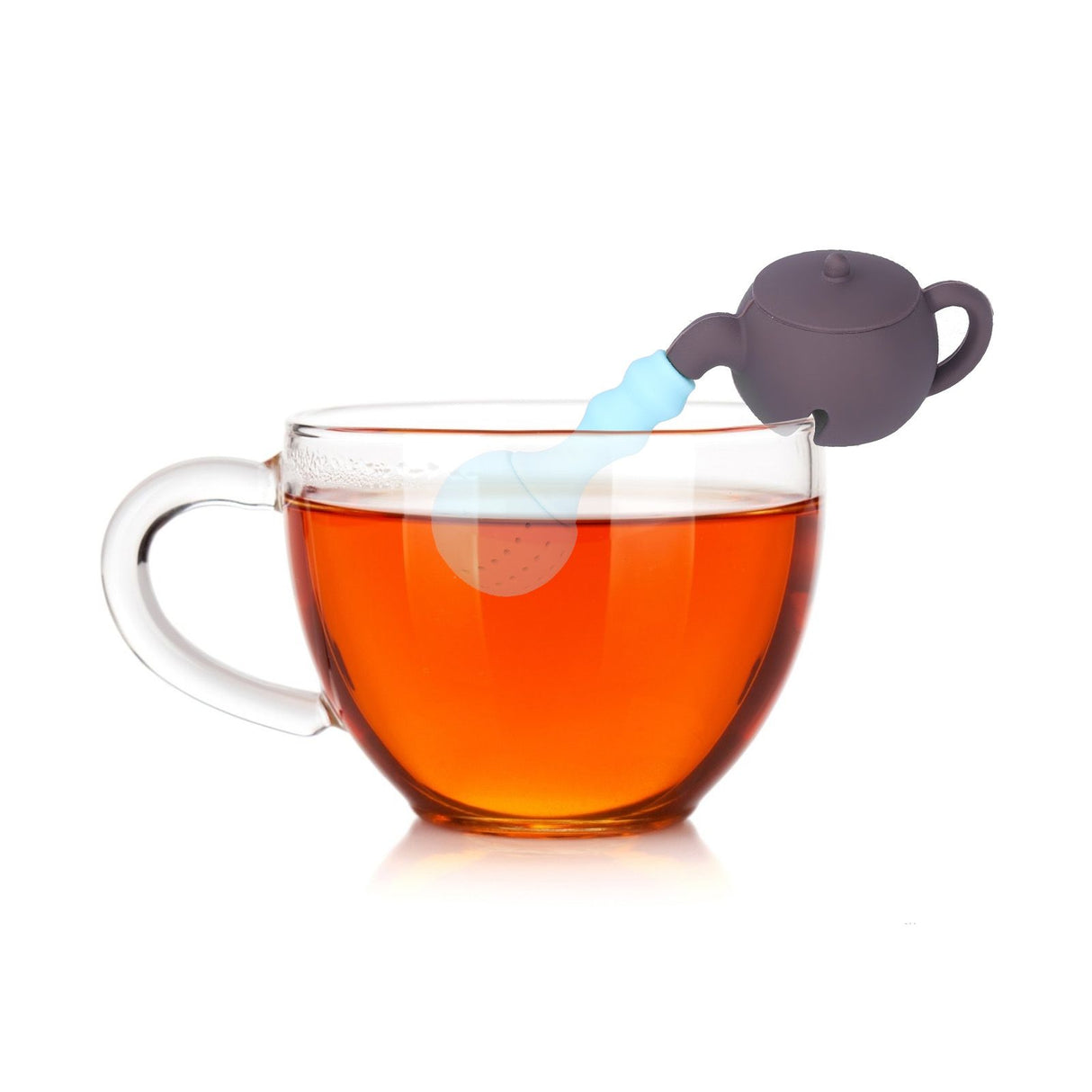 Silicone Tea Infuser Multifunction Teapot Shape Tea Leaf Strainer Filter Brown Sky Blue
