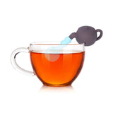 Silicone Tea Infuser Multifunction Teapot Shape Tea Leaf Strainer Filter Brown Sky Blue