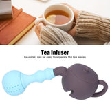 Silicone Tea Infuser Multifunction Teapot Shape Tea Leaf Strainer Filter Brown Sky Blue - Extra Image