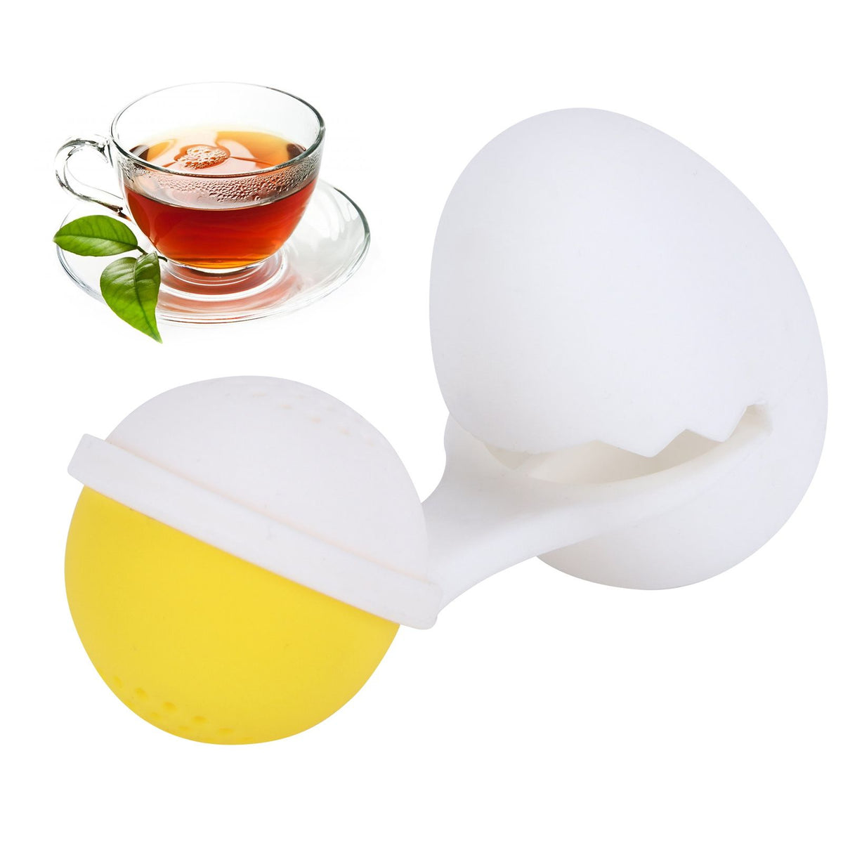 Cute Egg Shape Tea Infuser Strainer Silicone Tea Bag Loose Leaf Filter Kitchen Gadget