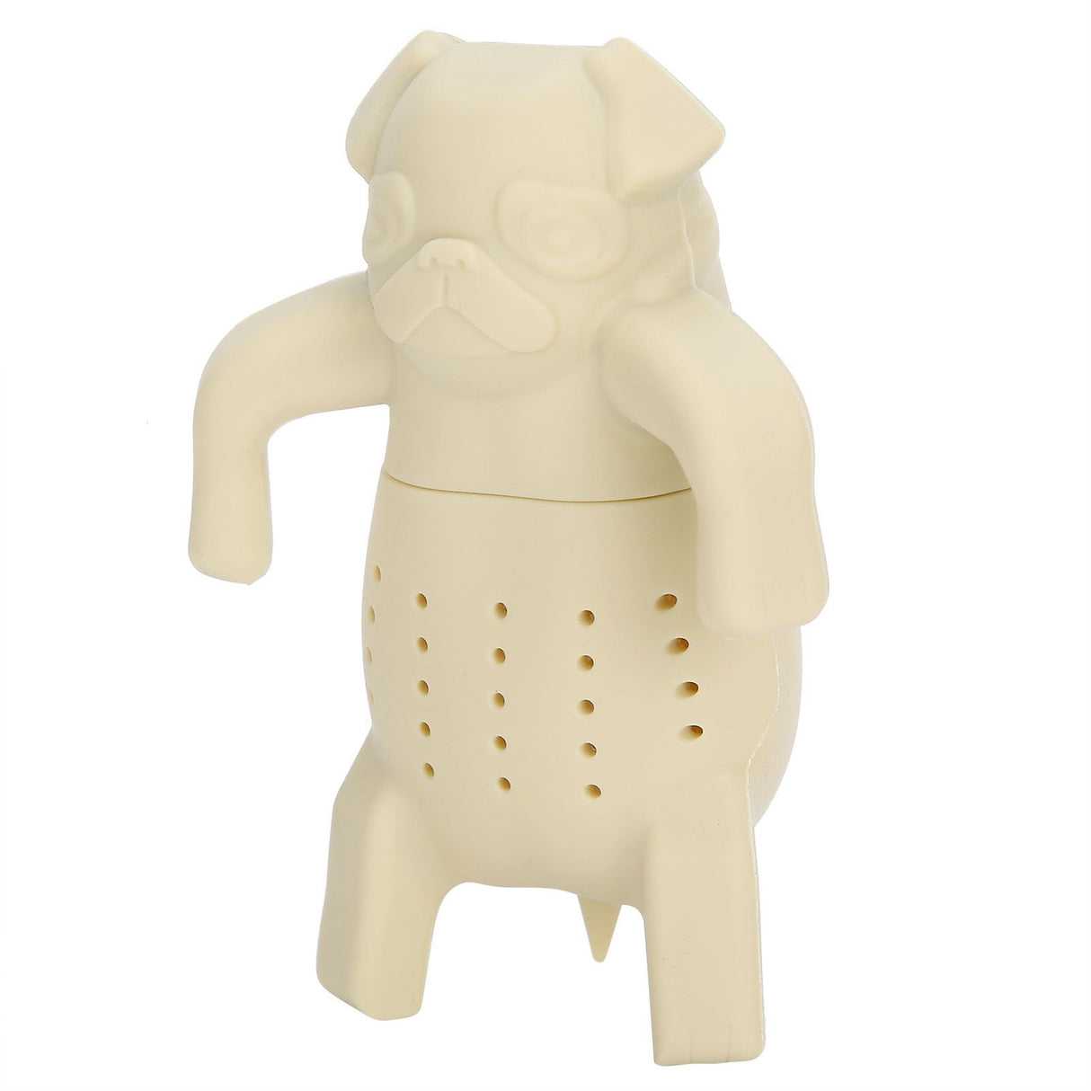 Cute Dog Shape Tea Strainer Silicone Tea Leaf Infuser Filter for Home Office Use Beige