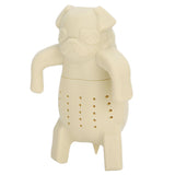 Cute Dog Shape Tea Strainer Silicone Tea Leaf Infuser Filter for Home Office Use Beige