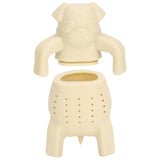 Cute Dog Shape Tea Strainer Silicone Tea Leaf Infuser Filter for Home Office Use Beige - Side View