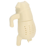 Cute Dog Shape Tea Strainer Silicone Tea Leaf Infuser Filter for Home Office Use Beige - Rear View