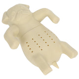 Cute Dog Shape Tea Strainer Silicone Tea Leaf Infuser Filter for Home Office Use Beige - Close-Up Angle