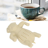 Cute Dog Shape Tea Strainer Silicone Tea Leaf Infuser Filter for Home Office Use Beige