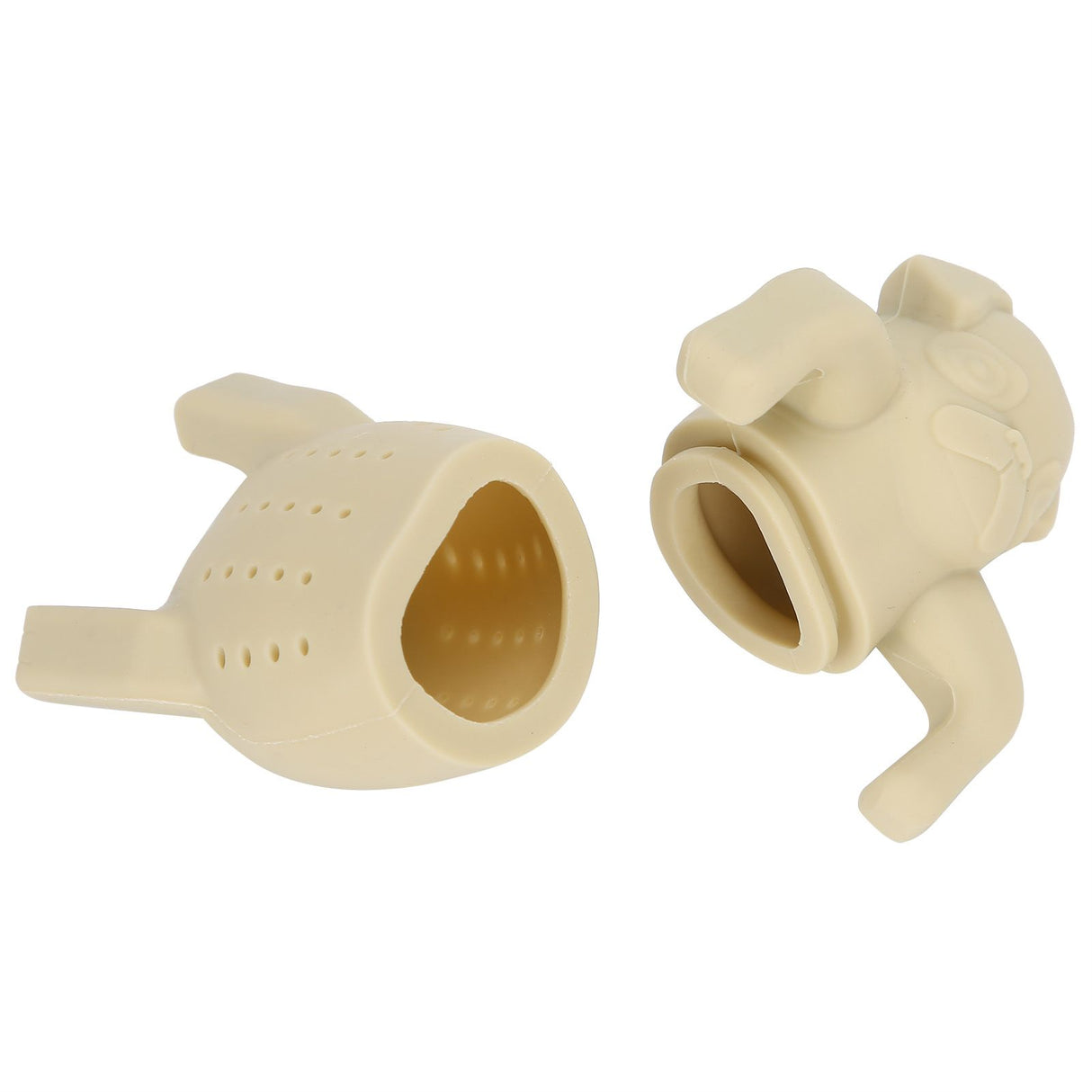 Cute Dog Shape Tea Strainer Silicone Tea Leaf Infuser Filter for Home Office Use Beige