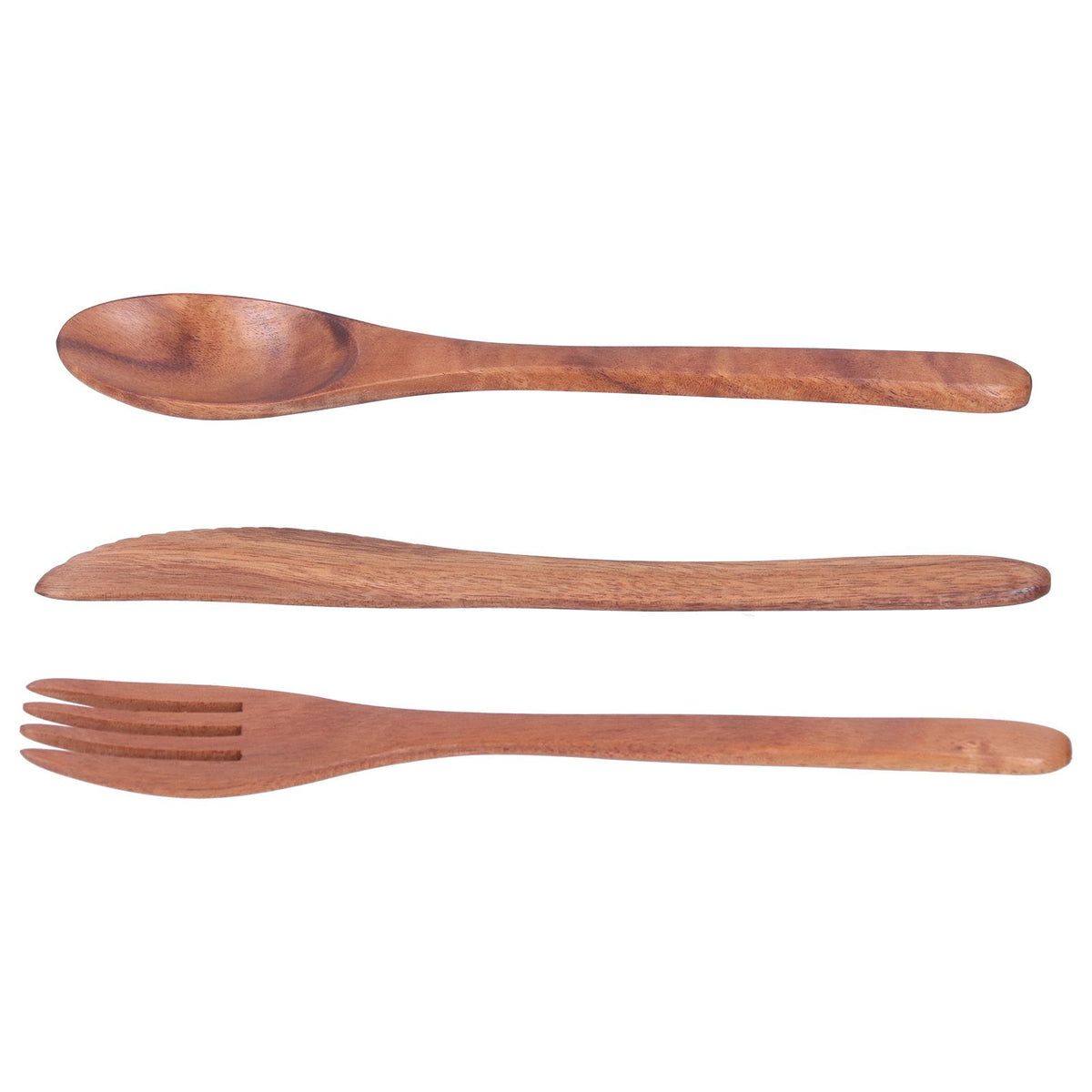 3PCS Wooden Tableware Sets Portable Fork Knife Spoon Cutlery Kitchen Dinnerware Accessories
