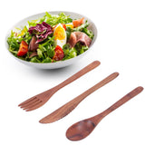 3PCS Wooden Tableware Sets Portable Fork Knife Spoon Cutlery Kitchen Dinnerware Accessories