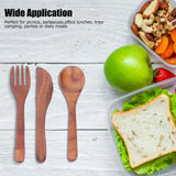3PCS Wooden Tableware Sets Portable Fork Knife Spoon Cutlery Kitchen Dinnerware Accessories