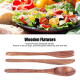 3PCS Wooden Tableware Sets Portable Fork Knife Spoon Cutlery Kitchen Dinnerware Accessories - Extra Image
